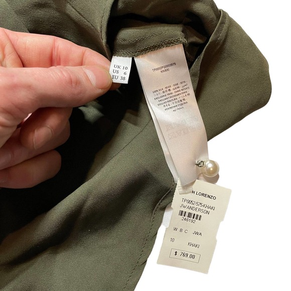 JW ANDERSON Olive Blouse with Pearl Buttons - Picture 7 of 7